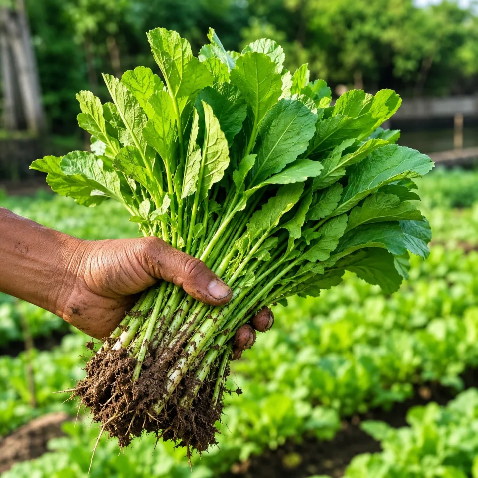 Rau vừa hái buổi sáng